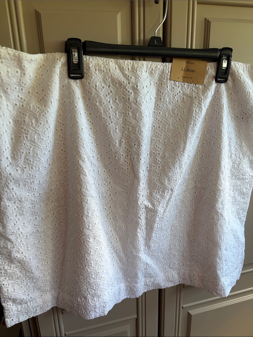 L.L. Bean White Eyelet A-Line Skirt
